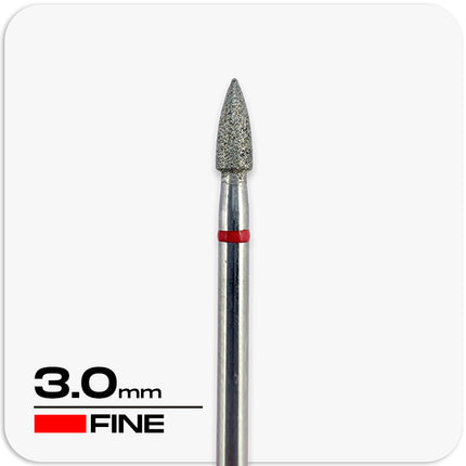 Diamond Nail Drill Bit | Flame 3.0mm (Red) | HIGH Quality