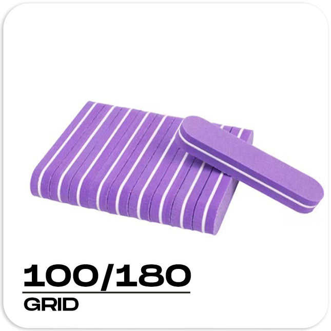 Nail Buffer Block | Grit 100/180 (Purple) | Set-20pcs