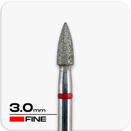 Diamond Nail Drill Bit | Flame 3.0mm (Red) | HIGH Quality