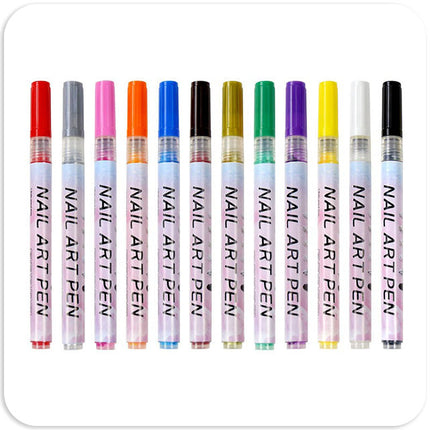Nail Art Drawing Pens Set / 12 Colors