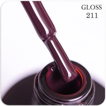 Gel polish GLOSS 211 (brown burgundy), 11 ml
