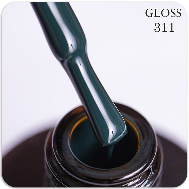 Gel polish GLOSS 311 (deep dark green), 11 ml