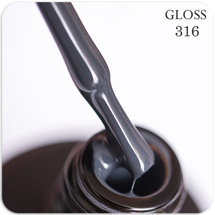 Gel polish GLOSS 316 (wet asphalt), 11 ml