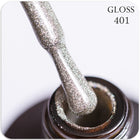 Gel polish GLOSS 401 (silver with holographic micro-shine), 11ml