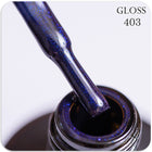 Gel polish GLOSS 403 (dark blue with micro-shine), 11 ml