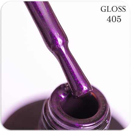 Gel polish GLOSS 405 (purple with micro-shine), 11 ml