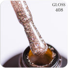 Gel polish GLOSS 408 (champagne with holographic microglitter), 11 ml