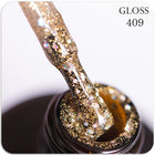 Gel polish GLOSS 409 (golden with holographic glitter), 11 ml