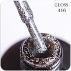 Gel polish GLOSS 416 (silver with micro-shine), 11 ml
