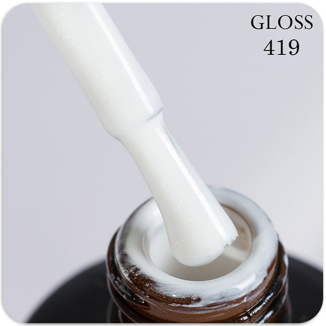 Gel polish GLOSS 419 (white with micro-shine), 11 ml