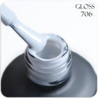 Gel polish GLOSS 706 (cold light gray), 11 ml
