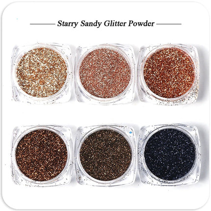 Holographic Nails Glitter Powder for Nails Art Decoration 6pcs