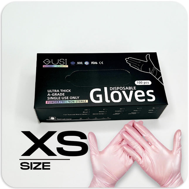 Disposable Manicure Gloves (Pink)